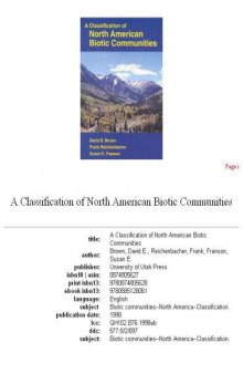 A classification of North American biotic communities