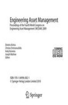 Engineering Asset Lifecycle Management: Proceedings of the 4th World Congress on Engineering Asset Management (WCEAM 2009), 28-30 September 2009