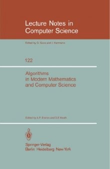 Algorithms in Modern Mathematics and Computer Science: Proceedings, Urgench, Uzbek SSR September 16–22, 1979