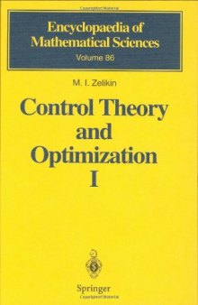 Control Theory and Optimization I