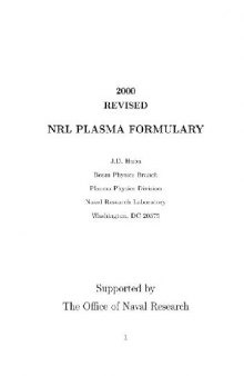 NRL plasma formulary