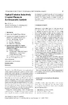 Optical Emission Inductively Coupled Plasma in Environmental Analysis