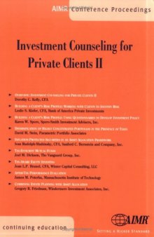 Investment Counseling for Private Clients II