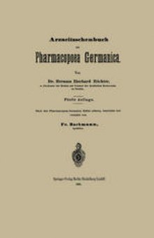 Arzneitaschenbuch zur Pharmacopoea Germanica