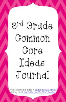3rd Grade Common Core Standards Journal for Teachers--Pink Chevron