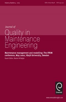 Maintenance management and modelling: the IFRIM conference, May 2002, Växjö University, Sweden