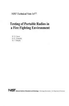 Testing of Portable Radios in a Fire Fighting Environment