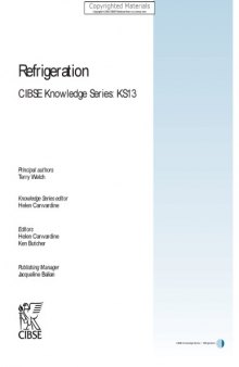 Refrigeration - CIBSE Knowledge Series : KS13