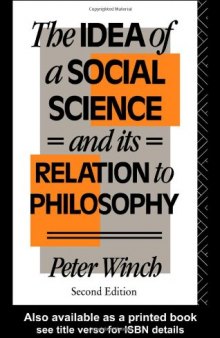 The idea of a social science and its relation to philosophy