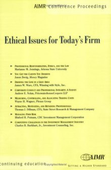 Ethical Issues for Today's Firm