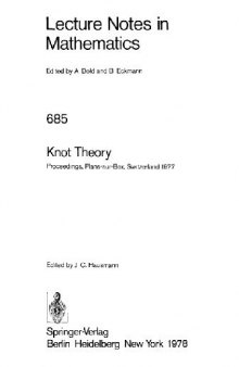 Knot Theory: Proceedings, Plans-sur-Bex, Switzerland 1977