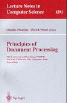 Principles of Document Processing: Third International Workshop, PODP'96 Palo Alto, California, USA, September 23, 1996 Proceedings