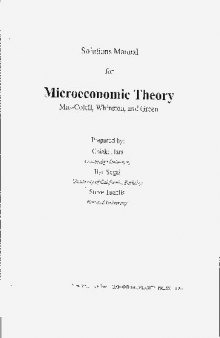 Economics Solutions Manual for Microeconomics Theory