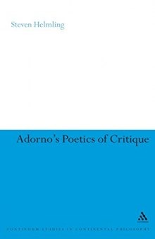 Adorno's poetics of critique