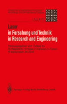 Laser in Forschung und Technik / Laser in Research and Engineering: Vorträge des 12. Internationalen Kongresses. Proceedings of the 12th International Congress. Laser 95