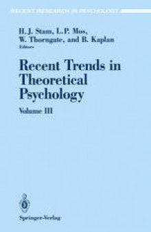 Recent Trends in Theoretical Psychology: Selected Proceedings of the Fourth Biennial Conference of the International Society for Theoretical Psychology June 24–28, 1991