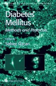 Diabetes Mellitus: Methods and Protocols