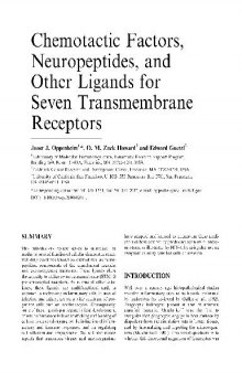Chemotactic Factors, Neuropeptides, and Other Ligands for Seven Transmembrane Receptors