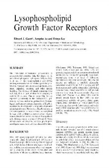 Lysophospholipid Growth Factor Receptors