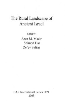 The Rural Landscape of Ancient Israel  