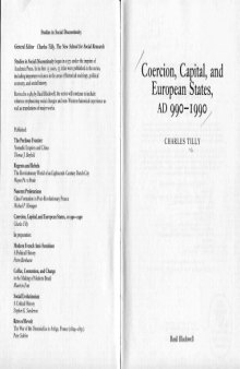 Coercion Capital and European States, AD 990-1990 (Studies in Social Discontinuity)