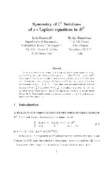 Symmetry of C^1 solutions of p-Laplace equations in R^N