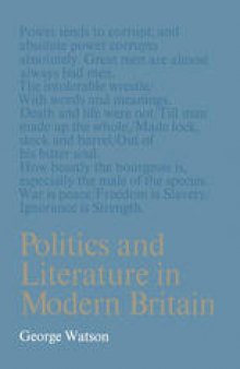 Politics and Literature in Modern Britain