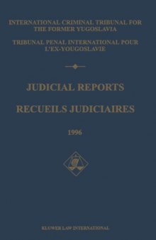 Judicial Reports - Recueils Judiciaries, 1996 Vol I & II (2 Volumes Set)  
