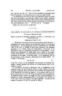 The Limits of Accuracy in Physical Measurements