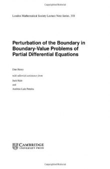 Perturbation of the boundary in boundary-value problems of partial differential equations