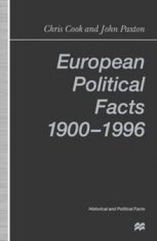 European Political Facts, 1900–1996