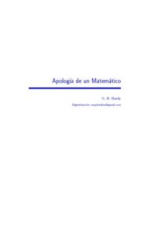 Apología De Un Matemático (ESP)