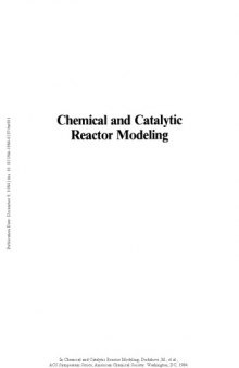 Chemical and Catalytic Reactor Modeling