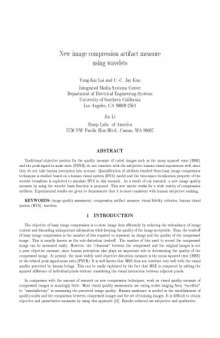 [Article] New Image Compression Artifact Measure Using Wavelets