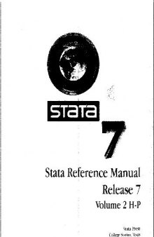 Stata 7: Stata Reference Manual Release 7