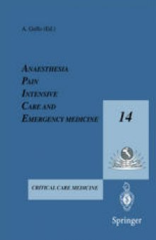 Anesthesia, Pain, Intensive Care and Emergency Medicine — A.P.I.C.E.: Proceeding of the 14th Postgraduate Course in Critical Care Medicine Trieste, Italy — November 16–19, 1999