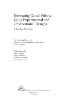 Estimating Causal Effects: Using Experimental and Observation Designs