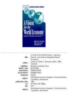A vision for the world economy: openness, diversity, and cohesion
