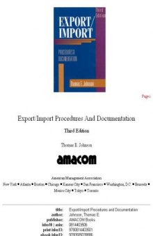 Export Import Procedures and Documentation, third edition