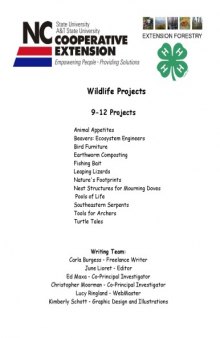 Wildlife Projects, Age Level 09-12  Activity Book 