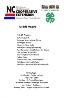 Wildlife Projects, Age Level 13-15   Activity Book 