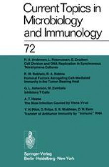 Current Topics in Microbiology and Immunology: Ergebnisse der Mikrobiologie und Immunitatsforschung
