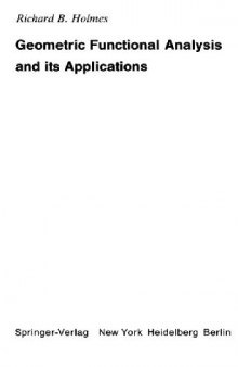 Geometric Functional Analysis and its Applications