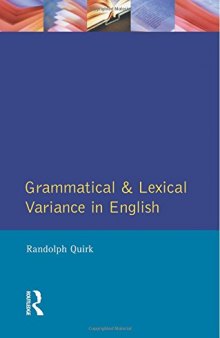 Grammatical and Lexical Variance in English