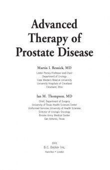 Advanced therapy of prostate disease