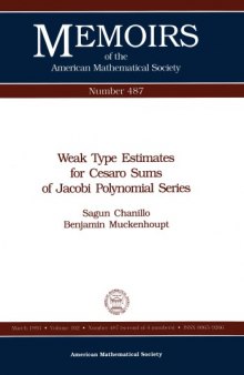 487 Weak Type Estimates for Cesaro Sums of Jacobi Polynomial Series