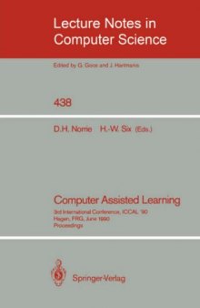 Computer Assisted Learning: 3rd International Conference, ICCAL '90 Hagen, FRG, June 11–13, 1990 Proceedings