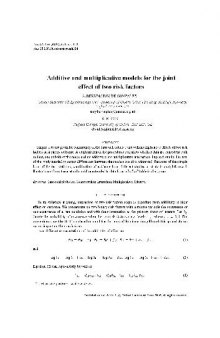 Additive and multiplicative models for the joint effect of two risk factors (2005)(en)(9s)
