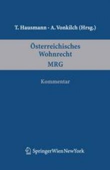 Österreichisches Wohnrecht MRG: Kommentar