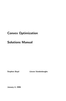 Convex Optimization, Solutions Manual